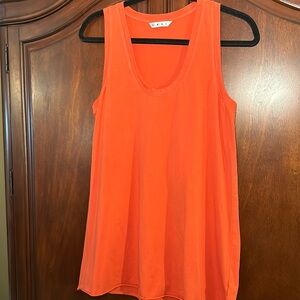CAbi-Orange/Red Long Tunic Tank Top - Size S